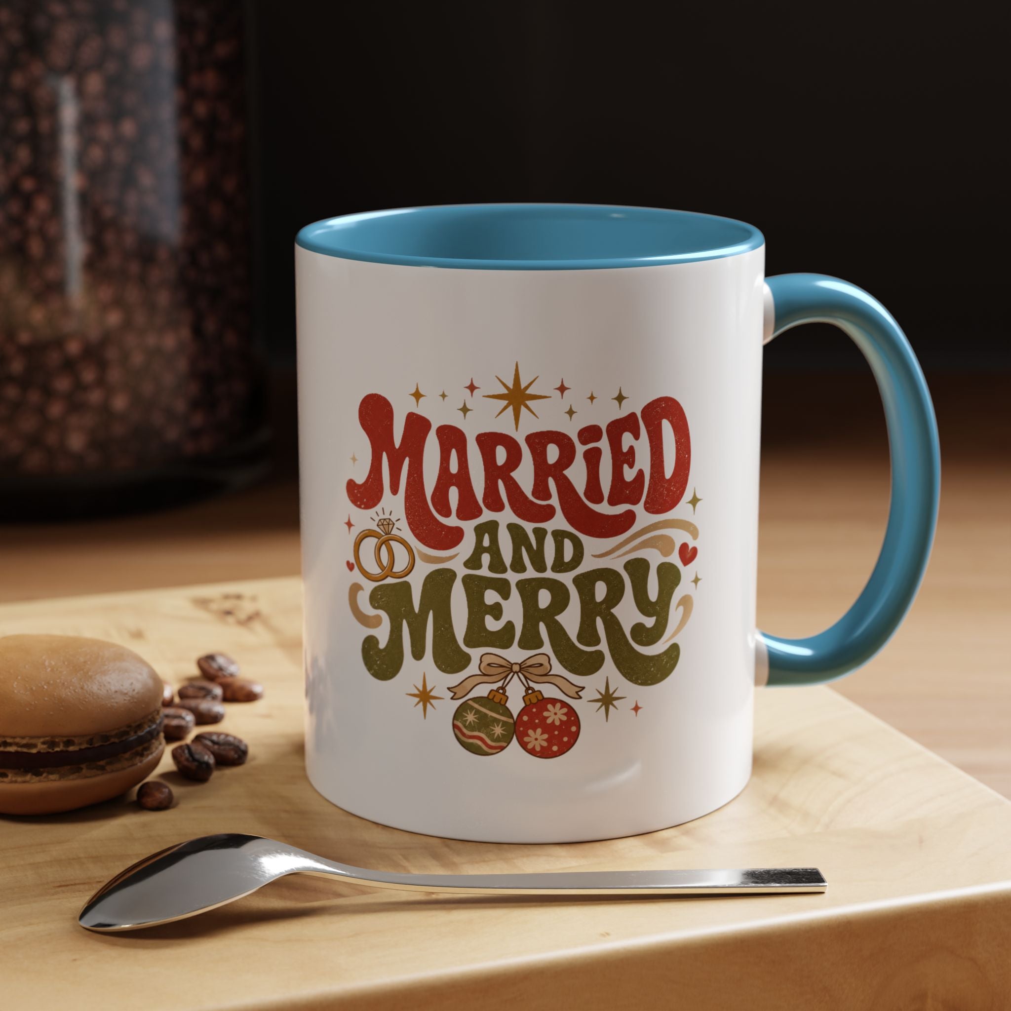 Christmas Married and Merry Christmas Coffee Mug — Holiday Accent Mug