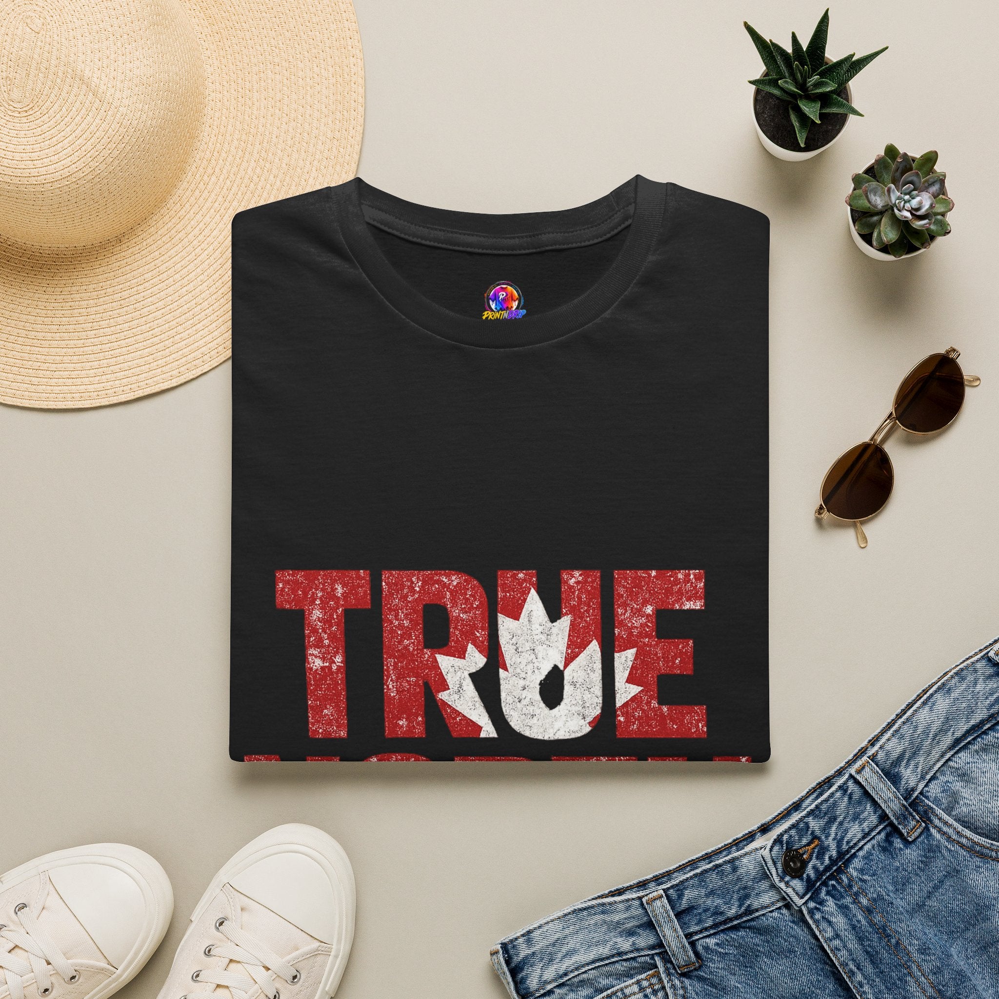 Canada True North Football T-Shirt — Vintage Canadian Maple Leaf Team Tee