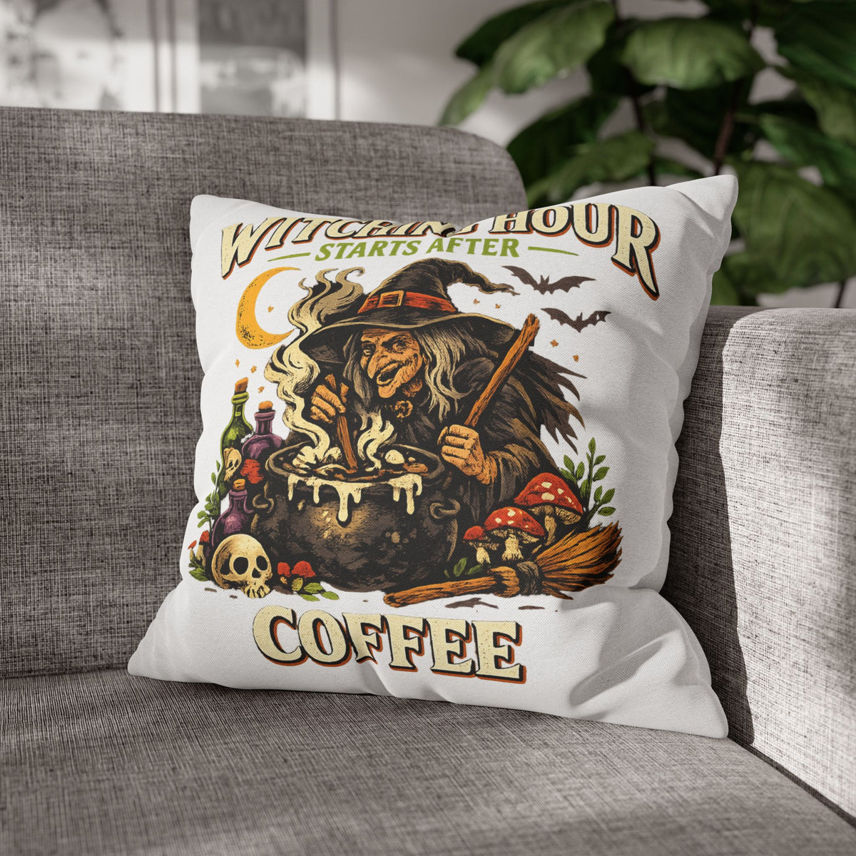 Halloween Witch Coffee Pillowcase