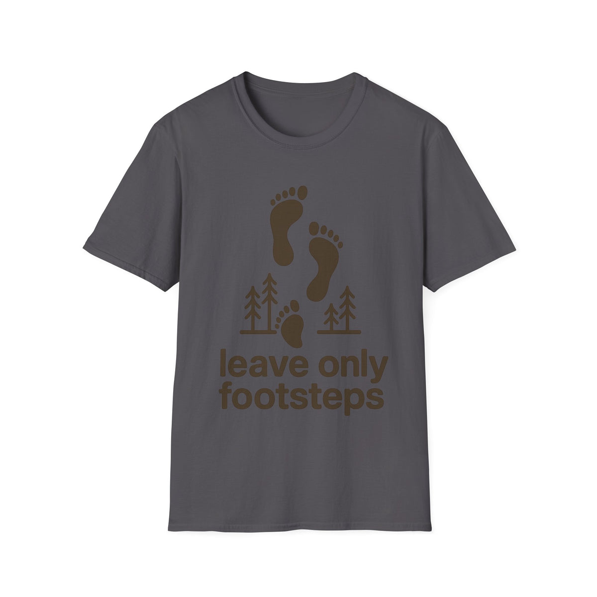 "Leave Only Footsteps" Minimalist Outdoor Graphic Tee - Aesthetic Eco Friendly Nature White T-Shirt - Trending Now - September 2026
