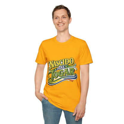 Brazil T‑Shirt — Nascido Para Jogar Vintage Brazilian Soccer Graphic Tee