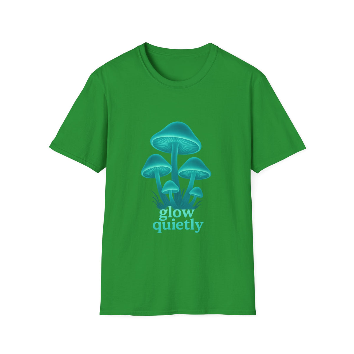 Mushroom Graphic T-Shirt — 'Grow Quietly' Teal Fungi Tee - Trending Now - August 2026