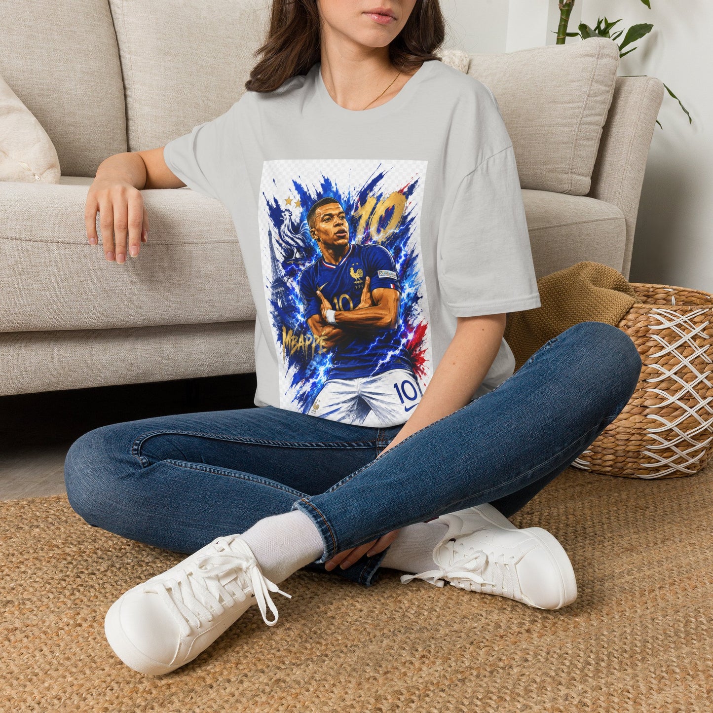 France Mbappé Soccer T-Shirt — #10 Blue Action Portrait Tee