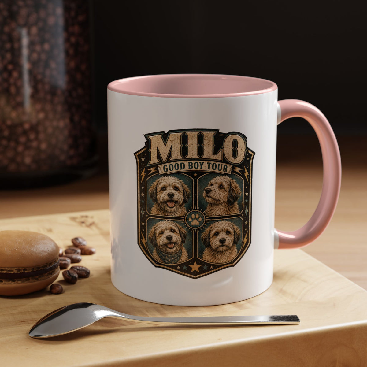 Milo Bailey Dog Dad Mom Milo 'Good Boy Tour' Accent Coffee Mug – Personalized Dog Lover Gift