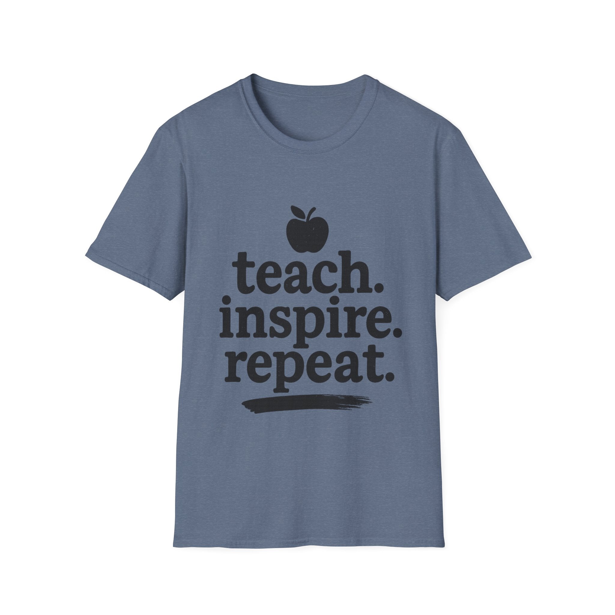 Teach. Inspire. Repeat. T‑Shirt — Teacher Apple Graphic Tee - Trending Now - August 2026 Trends - Everyday T-Shirt
