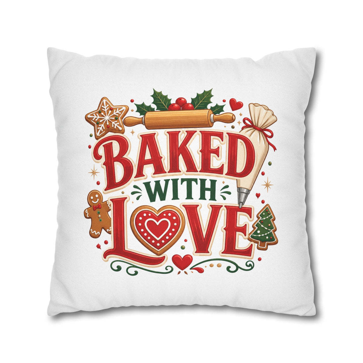 Christmas Baked With Love Holiday Pillowcase - Christmas Baking Decor