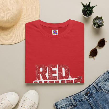 South Korea Red Wave Graphic T‑Shirt — Vintage Distressed Logo Tee