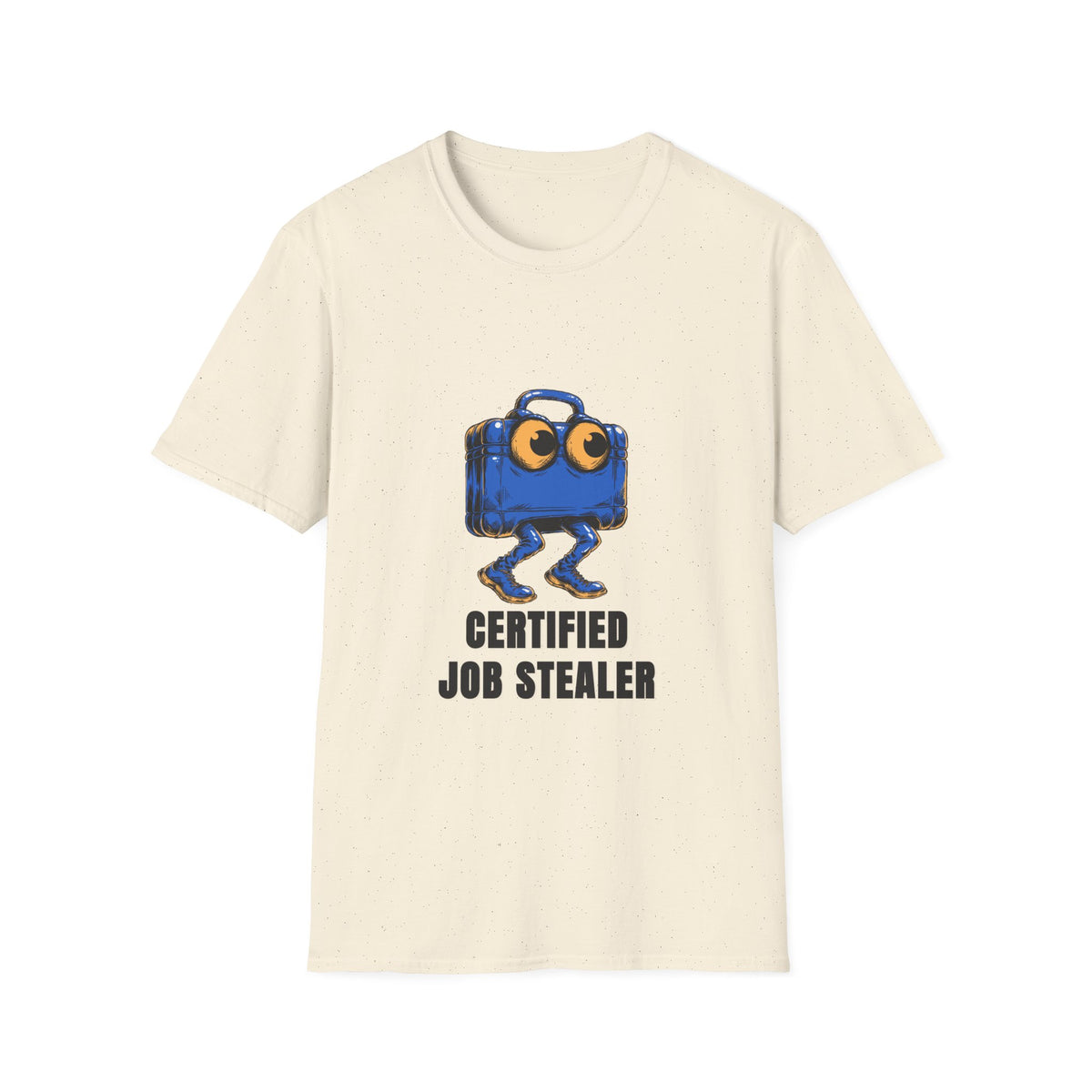 T-Shirt — Certified Job Stealer Funny Blue Suitcase Graphic - Trending Now - August 2026
