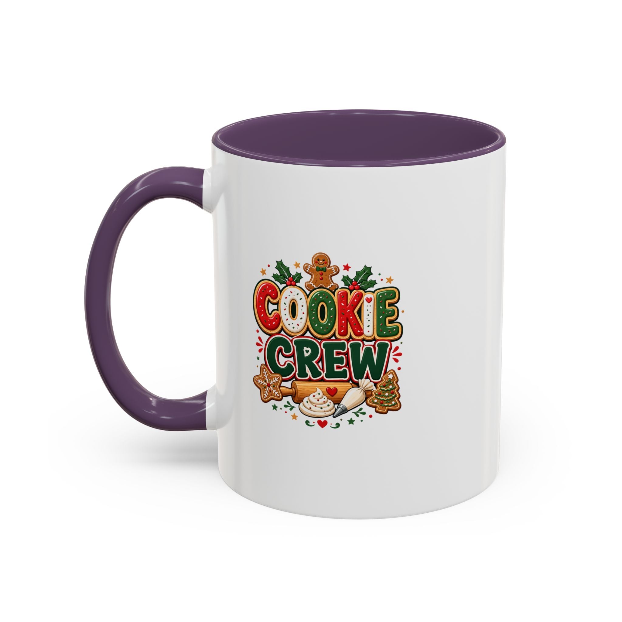 Cookie Crew Accent Coffee Mug — Holiday Gingerbread Christmas Coffee Cup