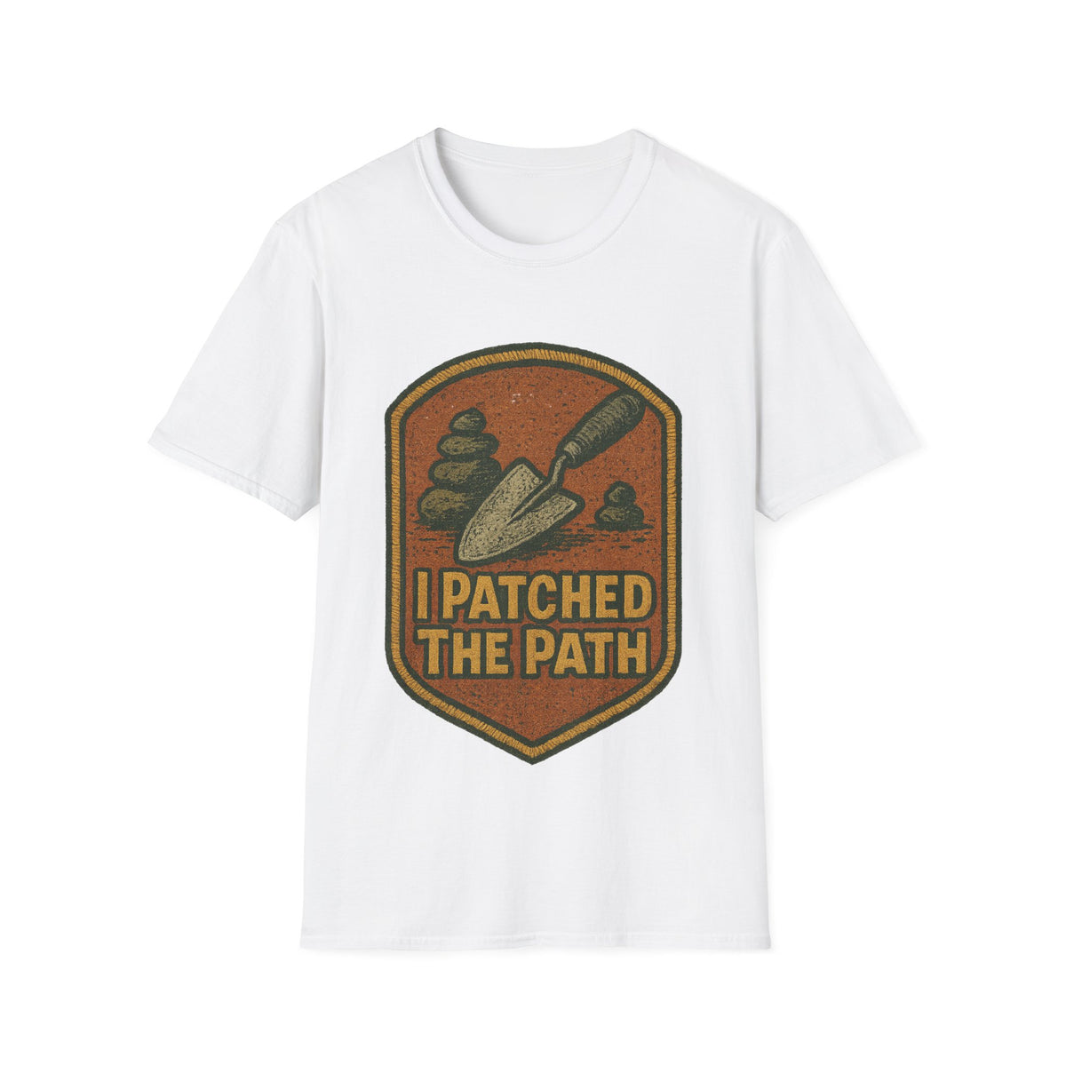 I Patched The Path Vintage Shield Badge T-Shirt, Retro Outdoor Hiking Trail Tee - Trending Now - September 2026