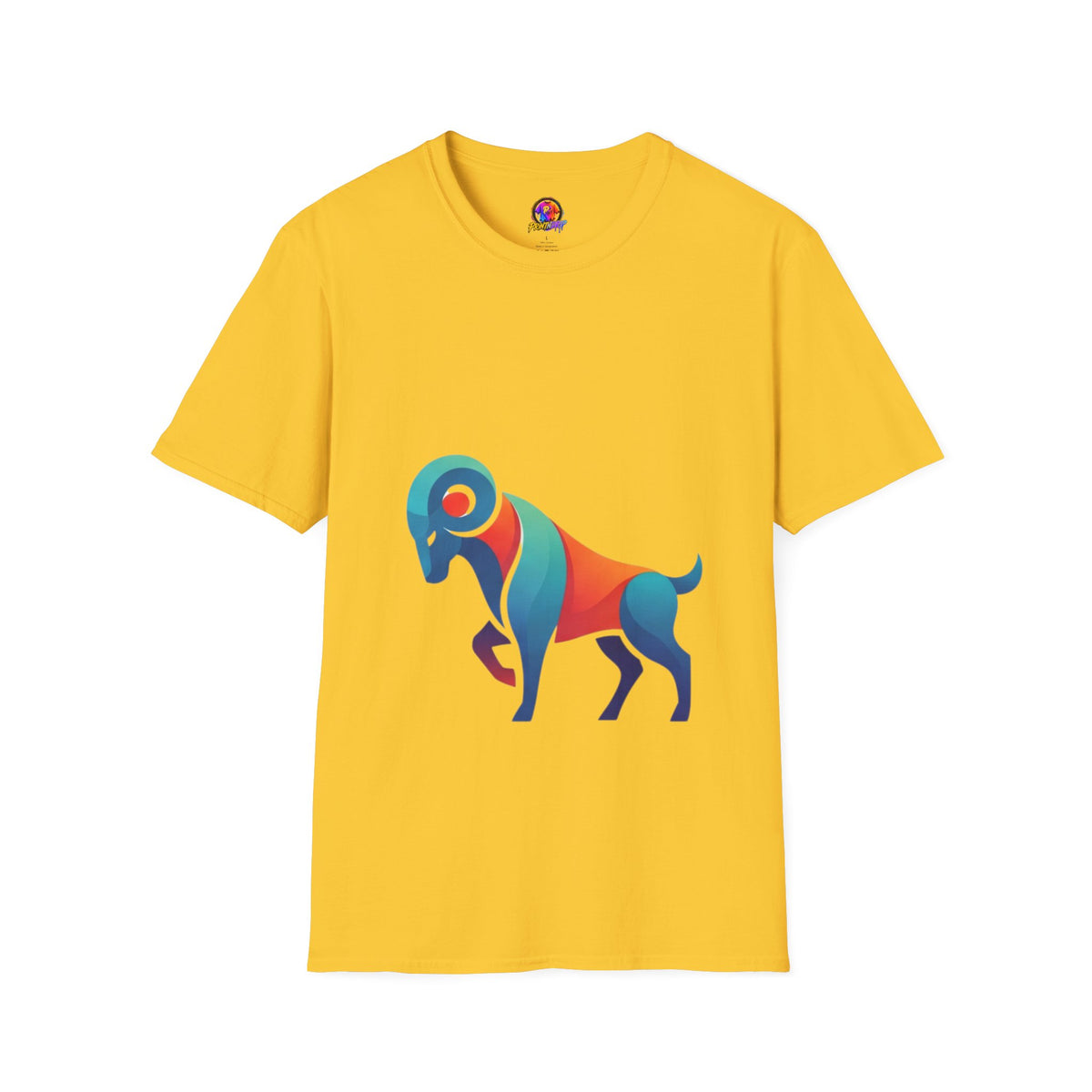 Aries Zodiac  Colorful Ram T-Shirt — Abstract Multicolor Aries Graphic Tee