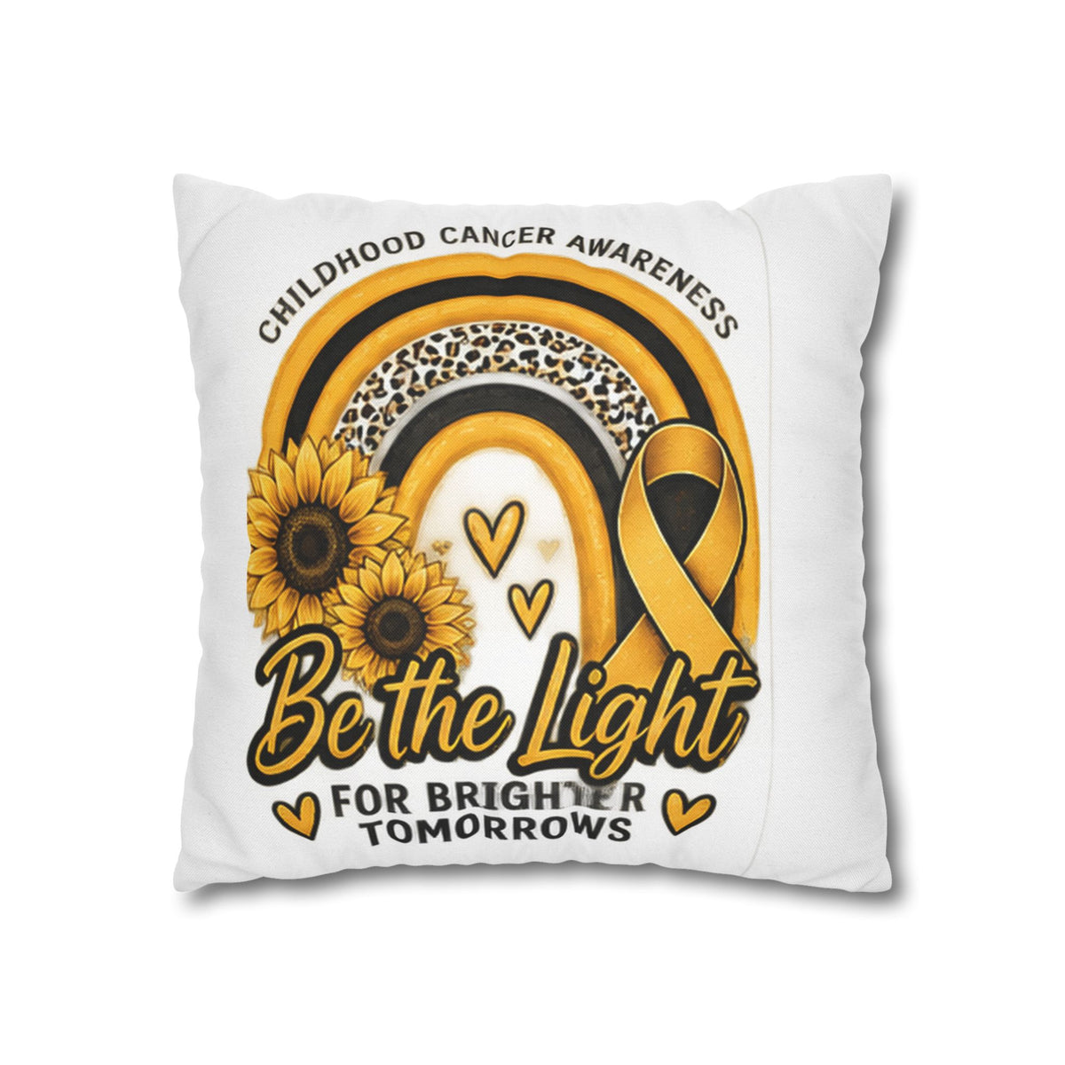 Childhood Cancer Awareness Pillowcase — "Be the Light for Brighter Tomorrows"