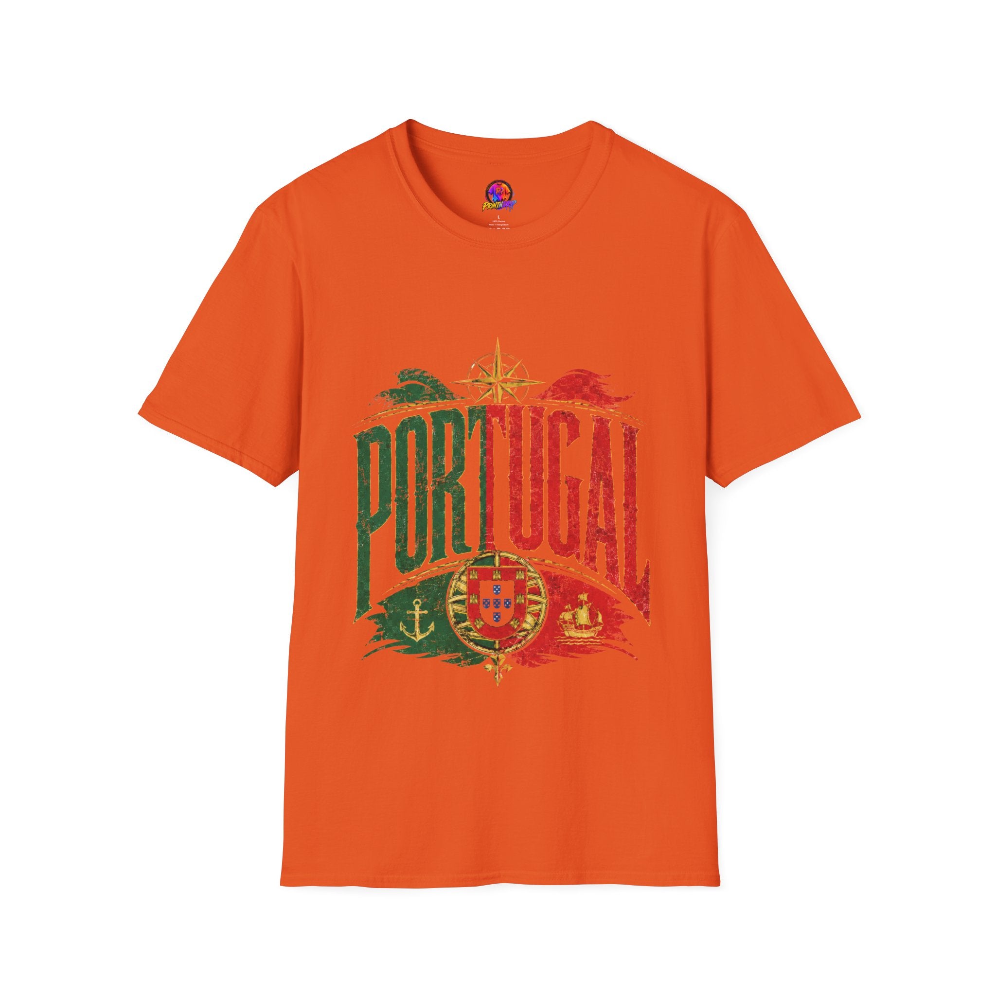 Portugal Vintage Compass T-Shirt — Retro Portuguese Flag Travel Tee
