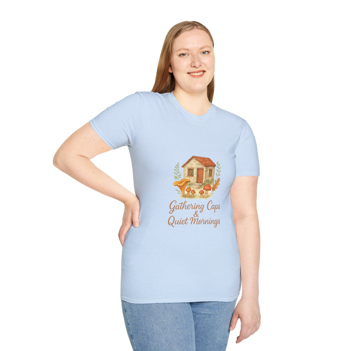 Cozy Cottage Graphic T-Shirt — 'Gathering Days, Quiet Mornings' - Trending Now - October 2026