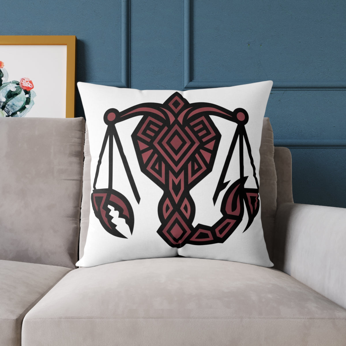 Scorpio Balance Zodiac Square Poly Canvas Pillow