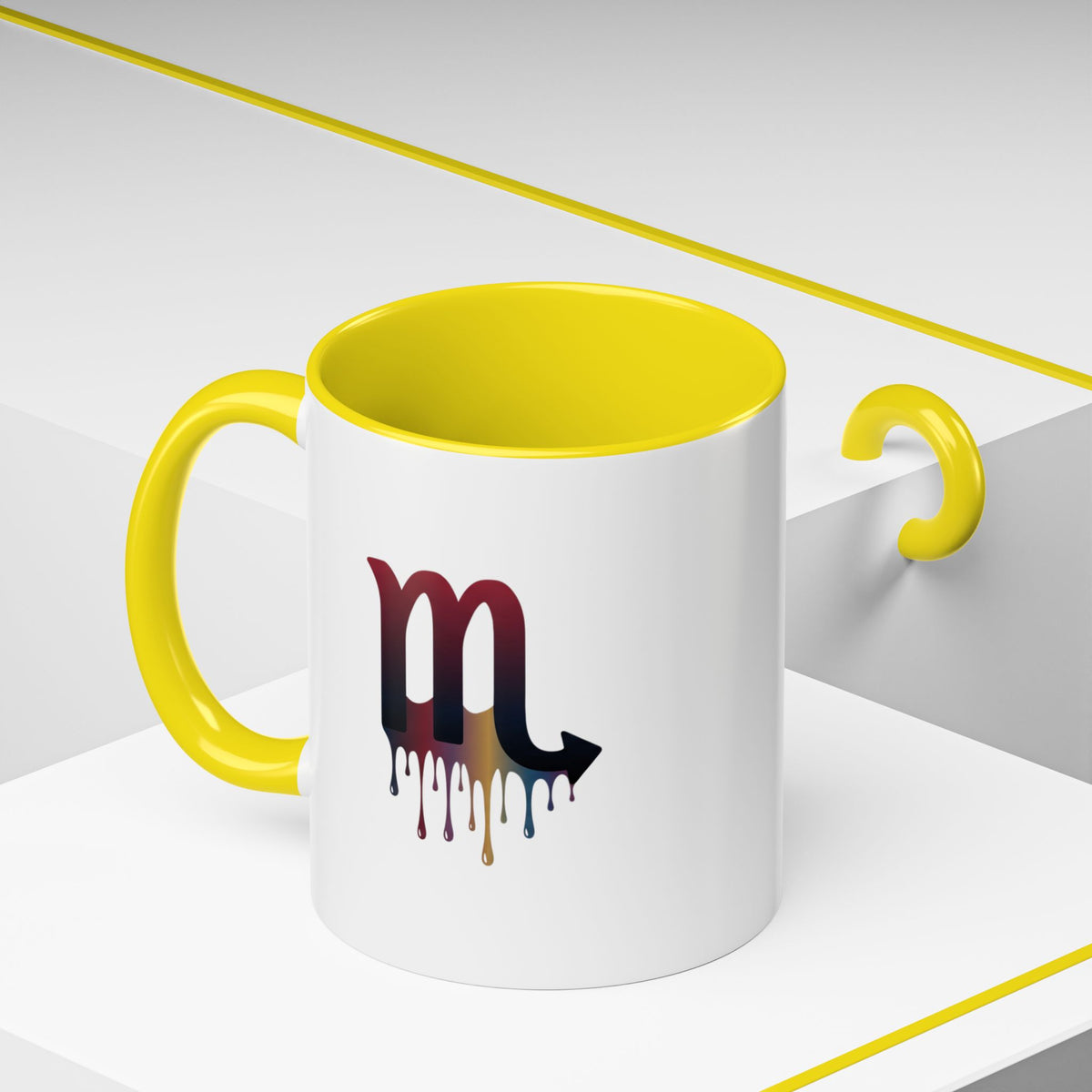 Scorpio Drip Accent Coffee Mug – Zodiac Scorpio Symbol Ceramic Mug