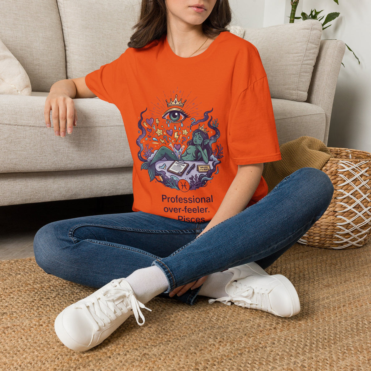 Mystic Eye Graphic T‑Shirt — 'Professional Over‑Feeler' Surreal Tee