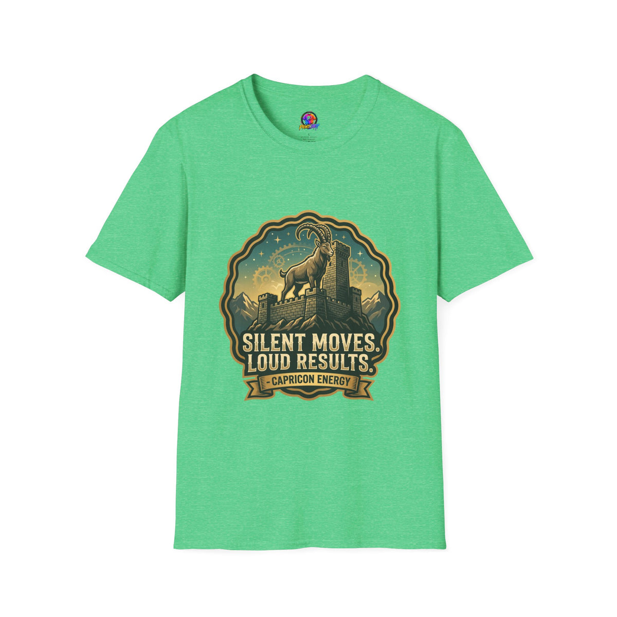 Silent Moves, Loud Results Goat Graphic Tee — Motivational Mountain Goat Shirt