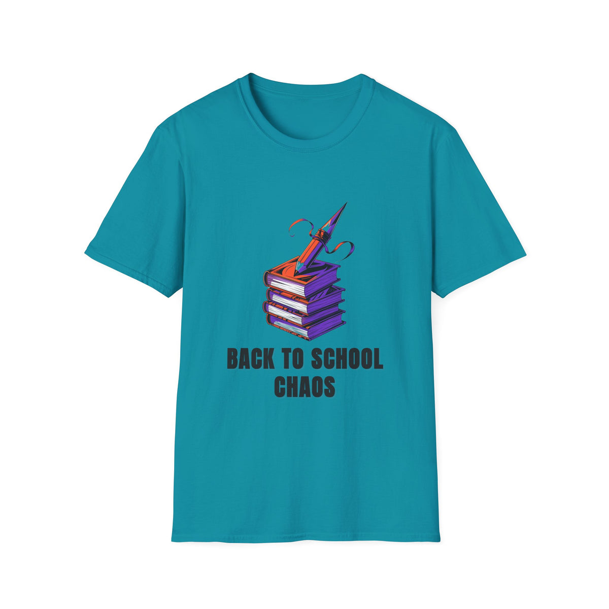 Back to School Chaos T-Shirt — Cute Stacked Books & Pencil Design - Trending Now - August 2026