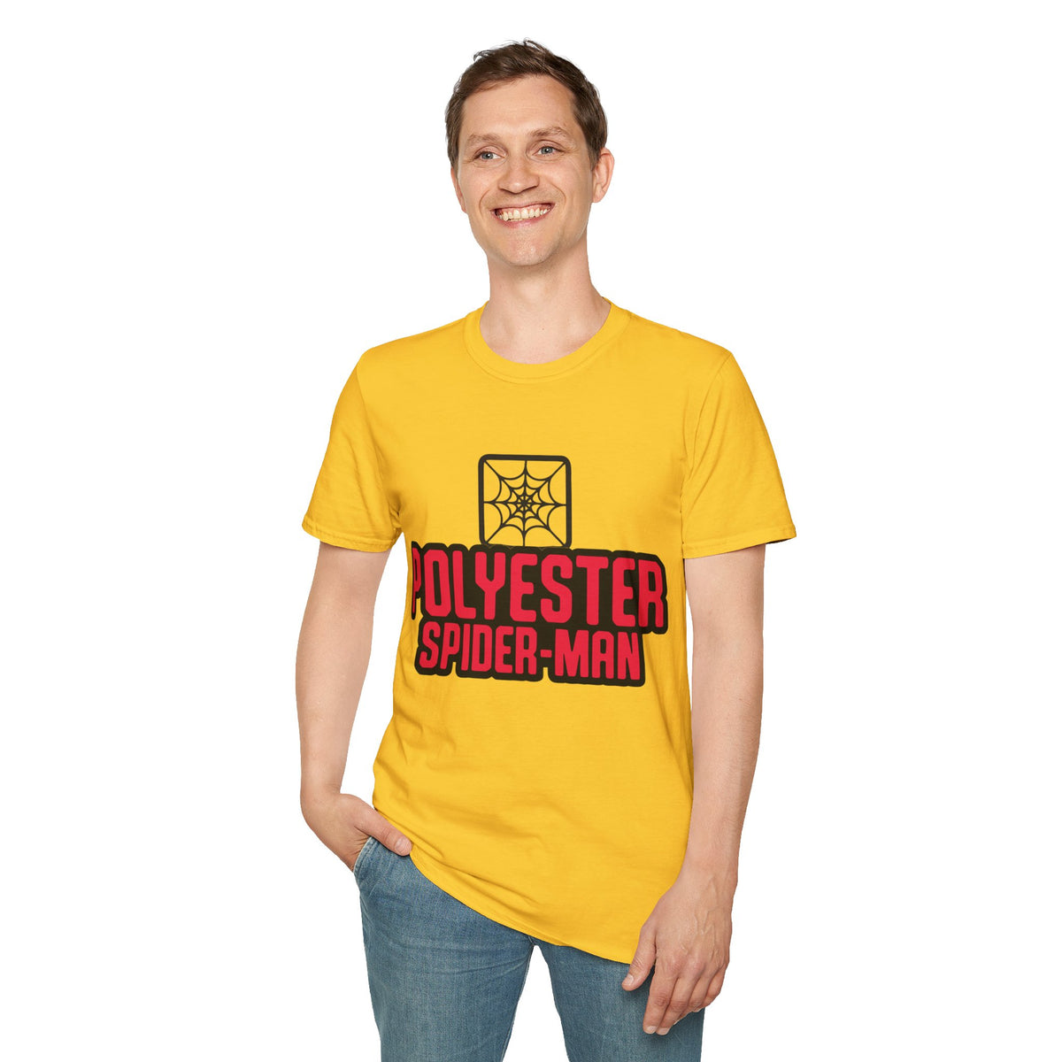 Spider-Man Polyester Graphic Tee — Bold Retro Logo Spiderweb T-Shirt - Trending Now - August 2026