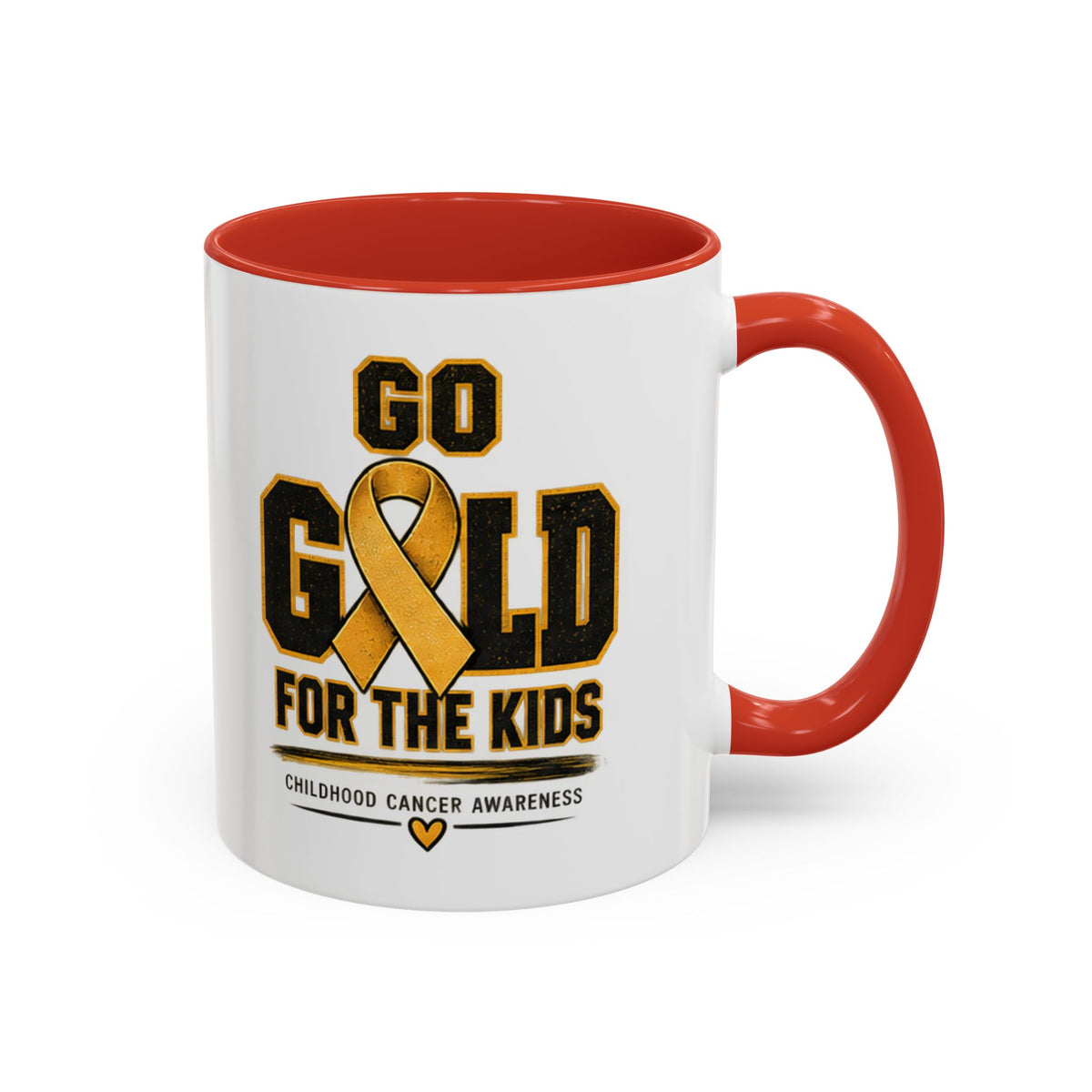 Go Gold For The Kids Accent Coffee Mug — Childhood Cancer Awareness 11/15oz