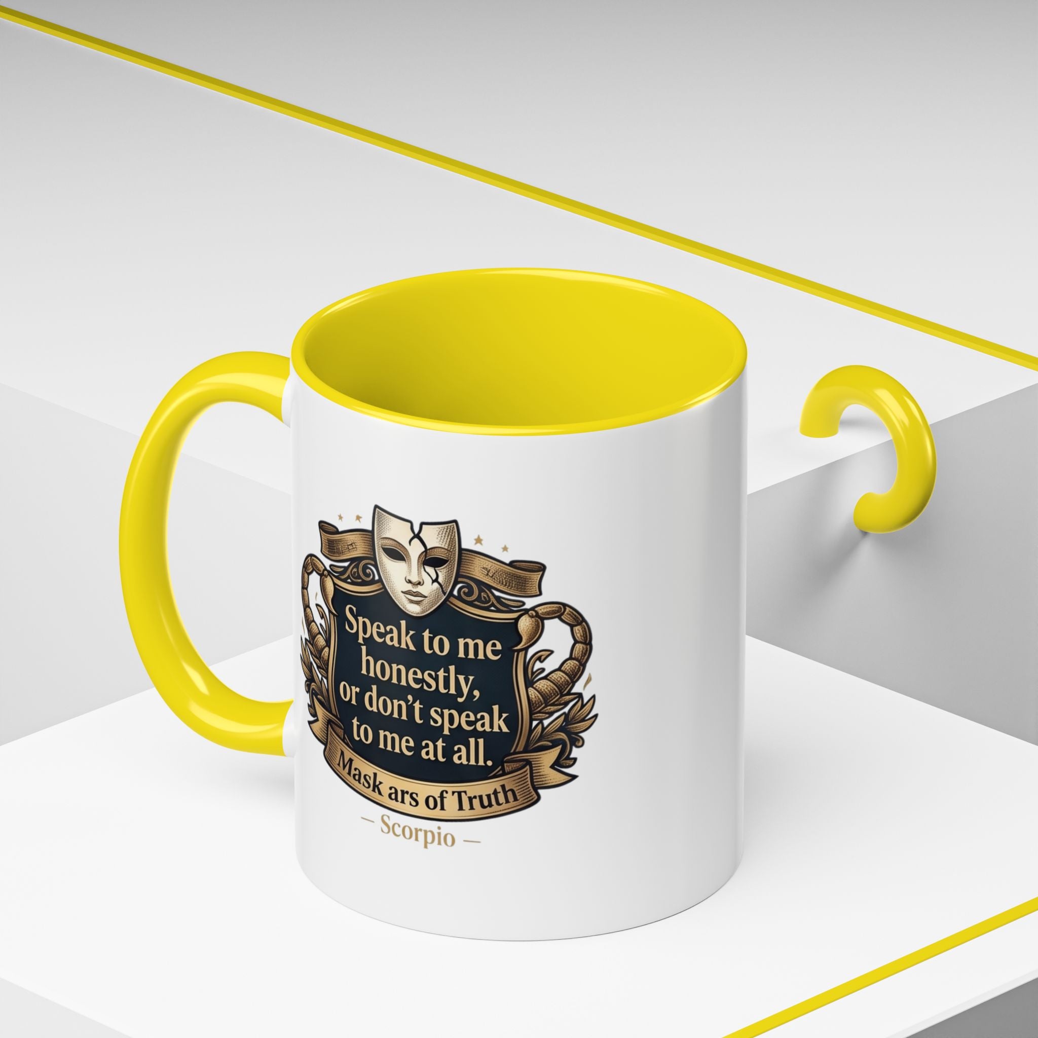 Scorpio Coffee Mug — "Speak to Me Honestly" Zodiac Accent Mug 11oz
