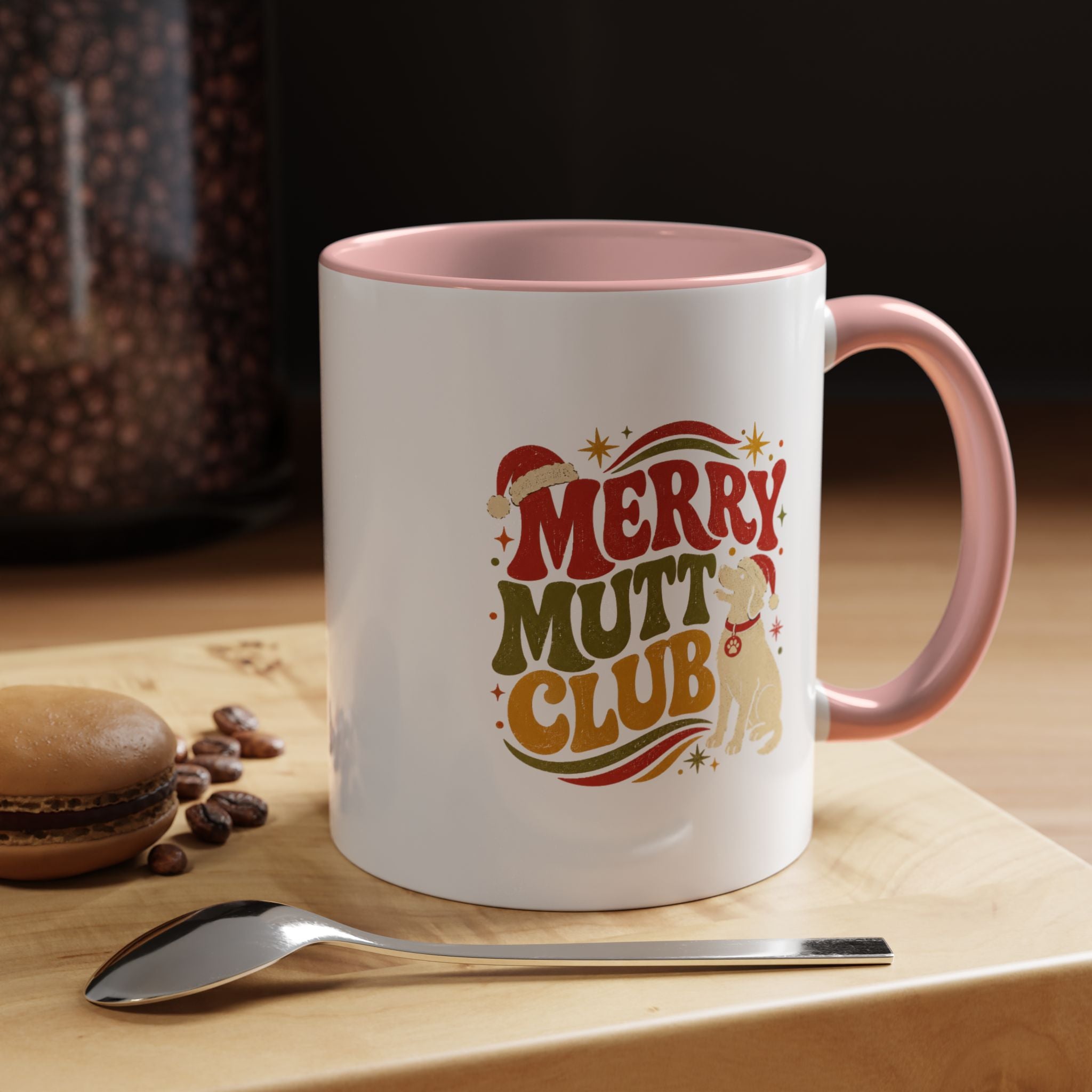 Modern Day Christmas Merry Mutt Club Accent Coffee Mug — Festive Dog Lover Holiday Gift