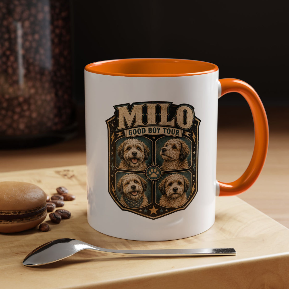 Milo Bailey Dog Dad Mom Milo 'Good Boy Tour' Accent Coffee Mug – Personalized Dog Lover Gift