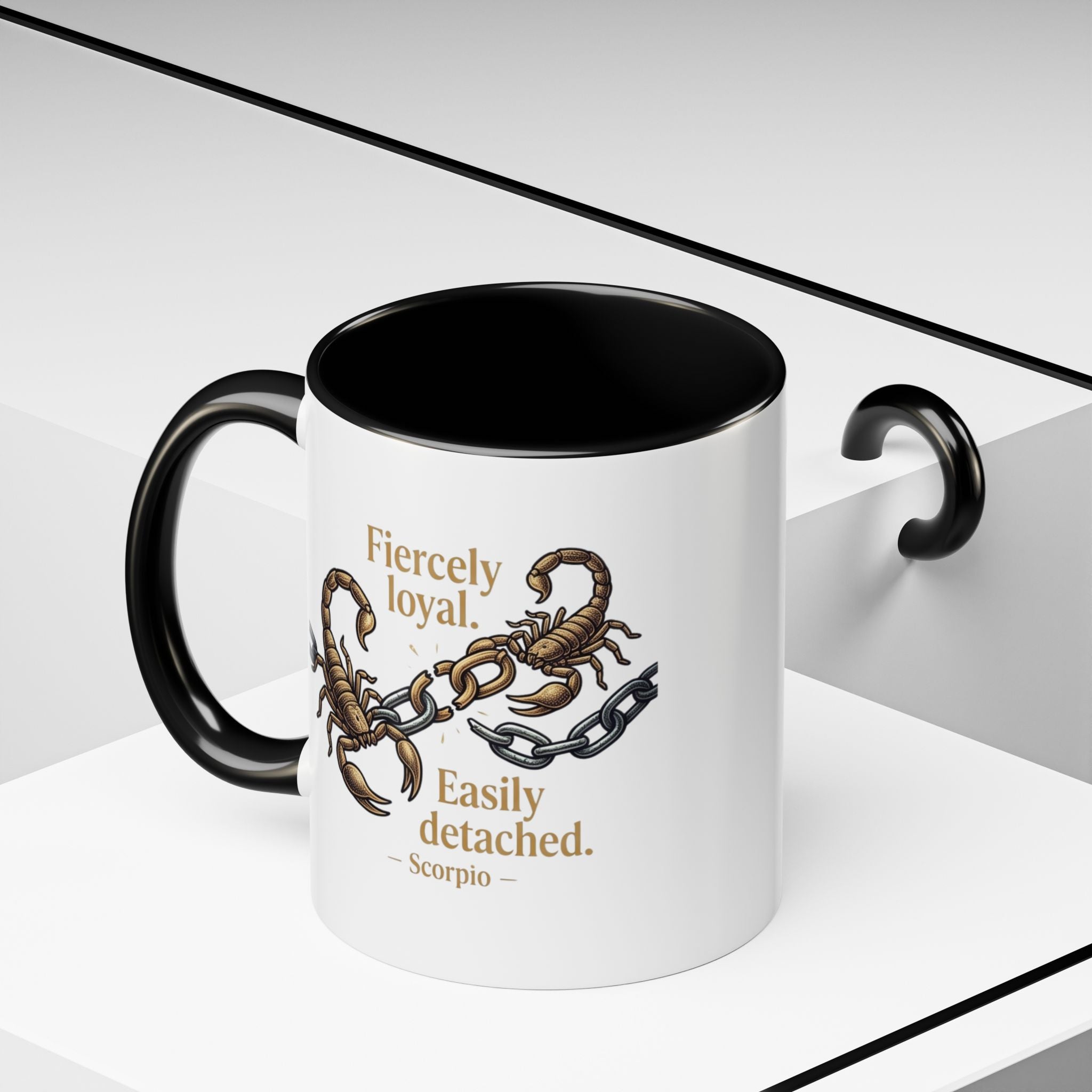 Scorpii Coffee Mug — "Fiercely Loyal, Easily Detached" Accent Mug