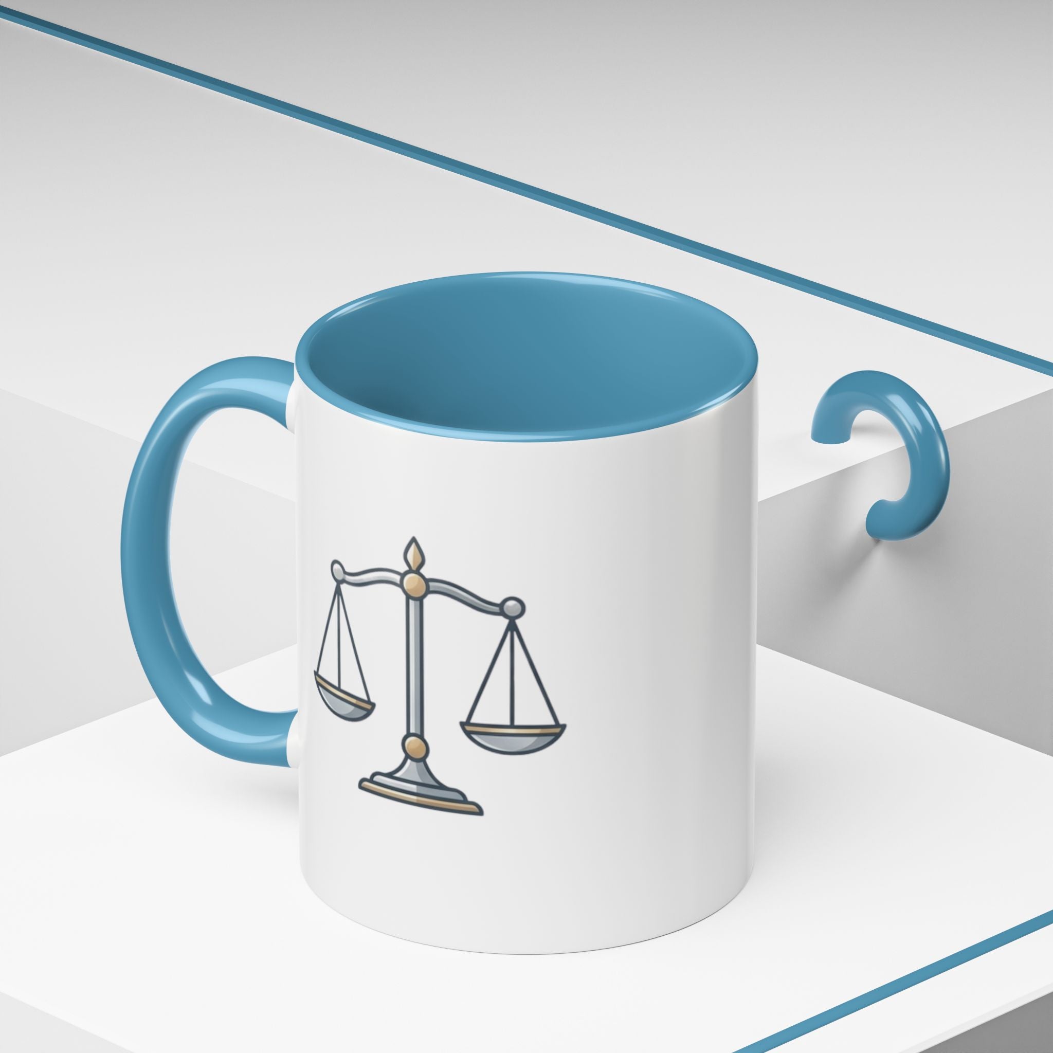 Libra Scales Accent Coffee Mug — Zodiac Libra Horoscope Gift