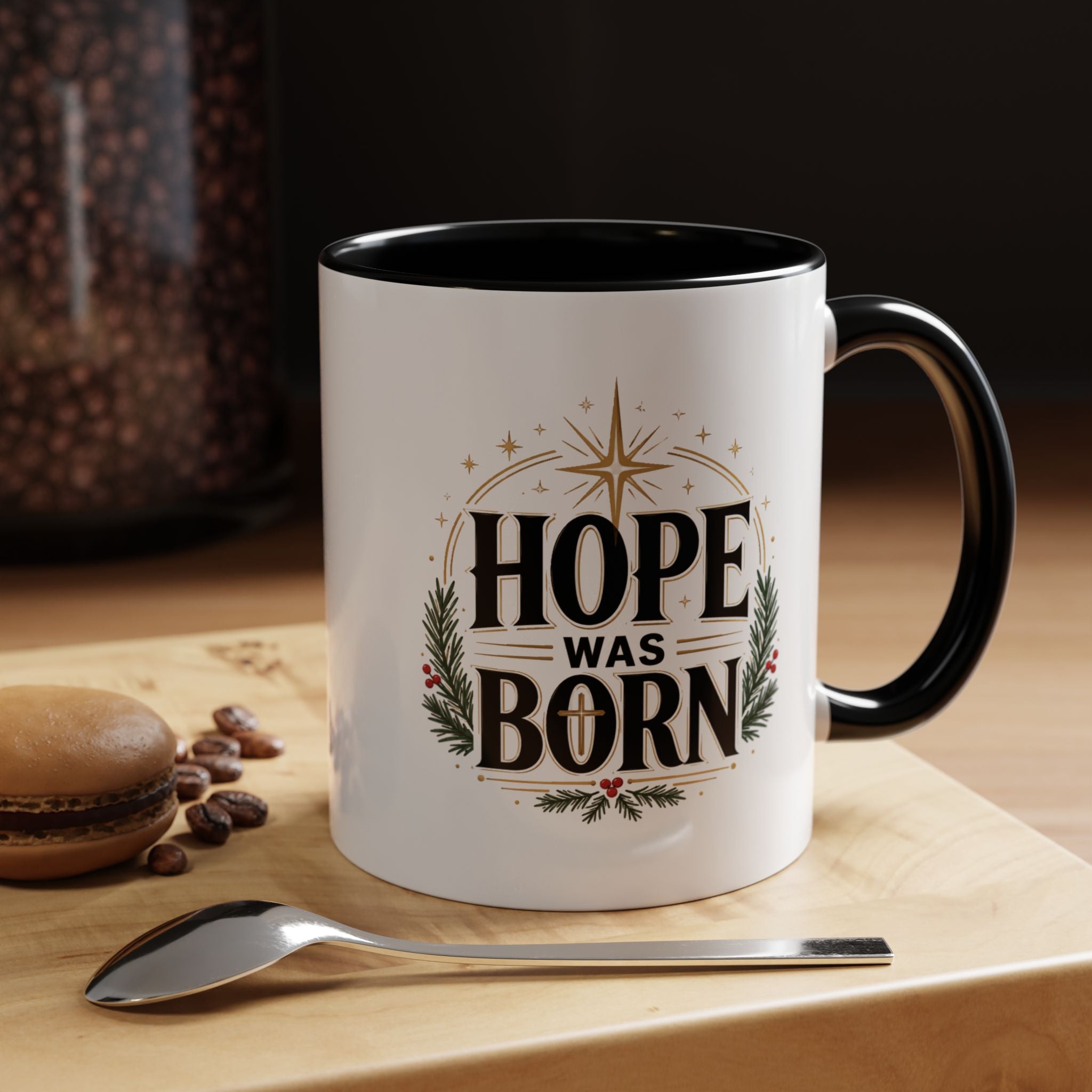 Christmas Hope Was Born Christmas Coffee Mug — Festive Holiday Holiday Prayer Mug