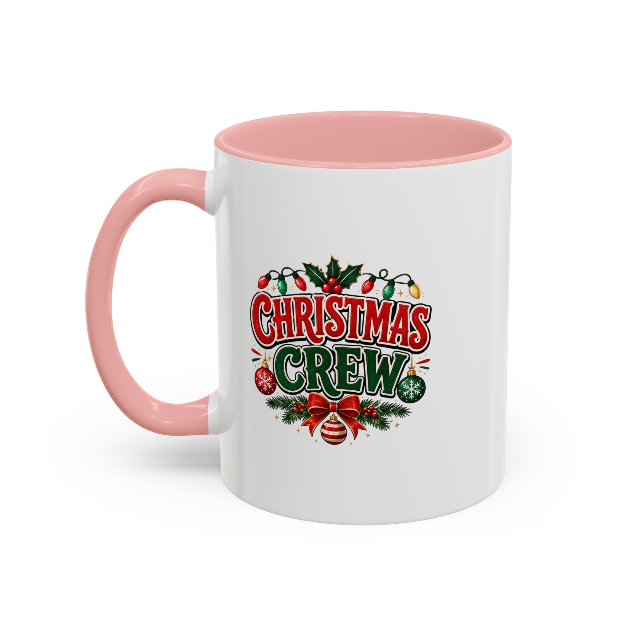 Christmas Crew Accent Coffee Mug - Festive Holiday Tea & Coffee Cup
