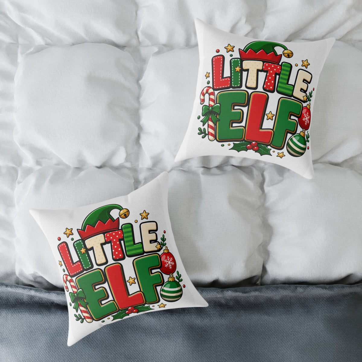 Little Elf Christmas Pillow — Festive Holiday Decorative Throw Pillow
