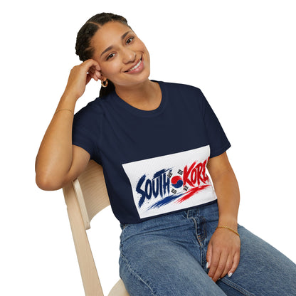 South Korea Flag Brushstroke T-Shirt — Patriotic Korean Travel Tee