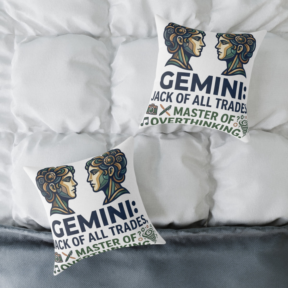 Gemini Zodiac Jack Of All Trades Square Poly Canvas Pillow