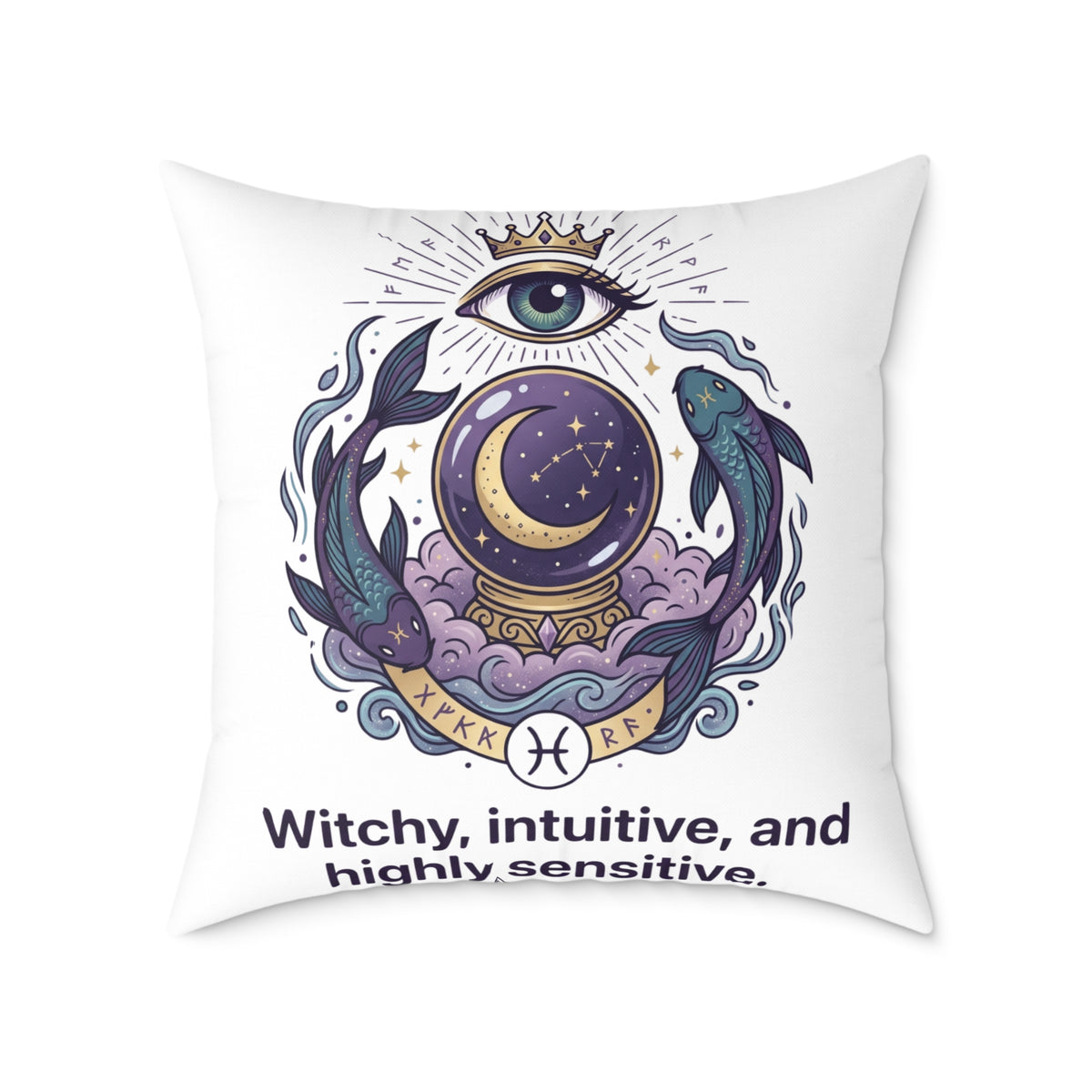 Pisces Zodiac Highly Sensitive And Intuitive Square Poly Canvas Pillow