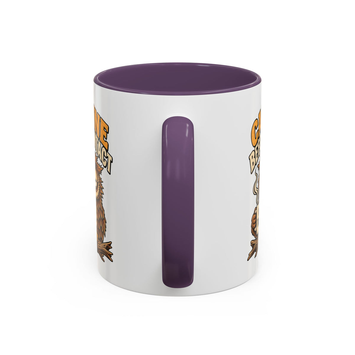 Funny And Witty "Caffeine Before Contact" Accent Coffee Mug (11, 15oz)