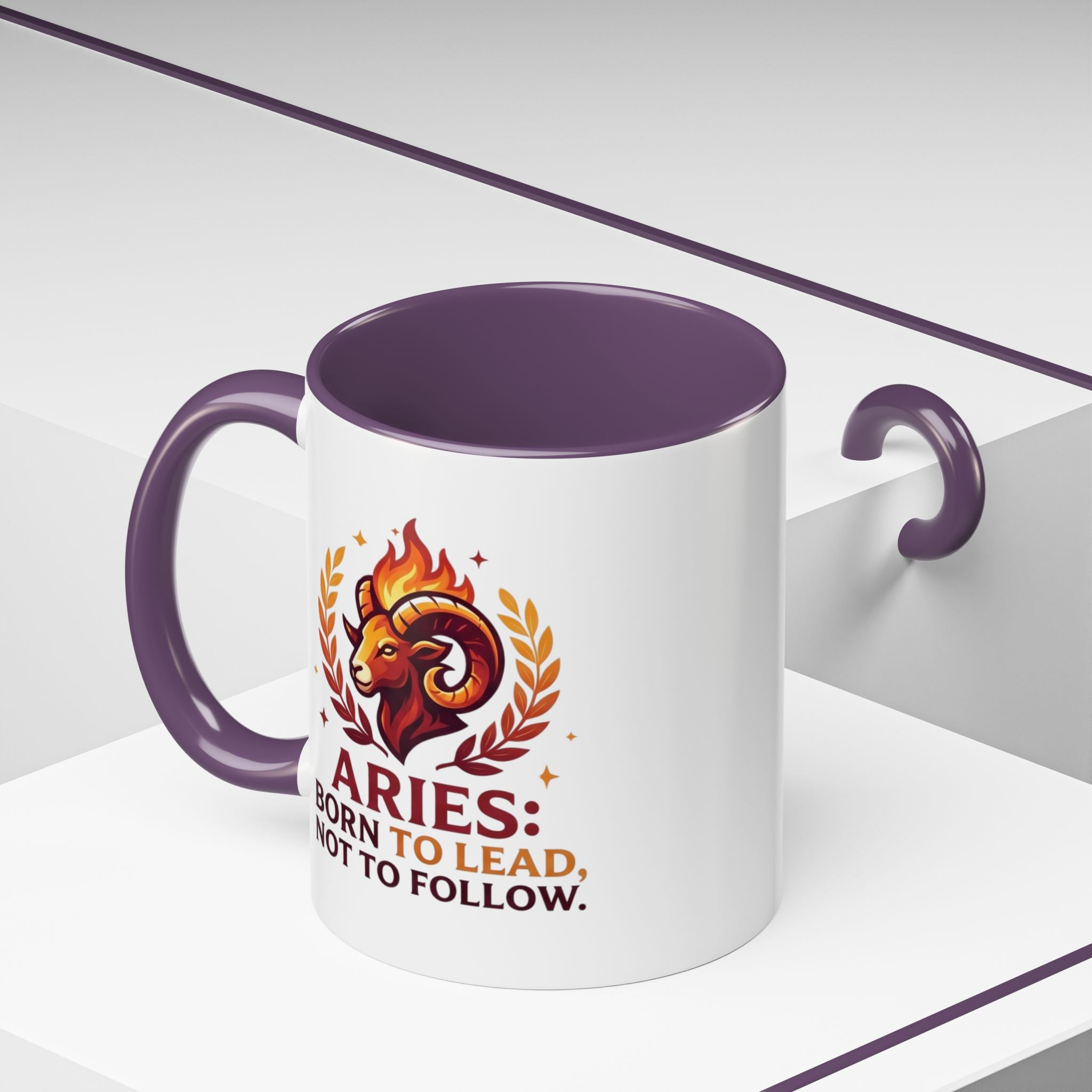 Aries Coffee Mug — "Aries: Born to Lead, Not to Follow" Zodiac Astrology Gift