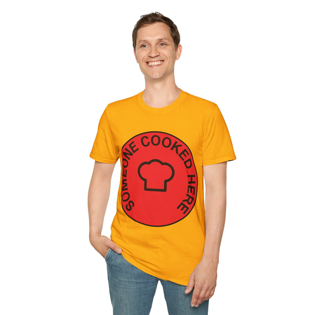 Someone Cooked Here Red Badge Tee - Funny Retro Chef Graphic T-Shirt - Trending Now - September 2026