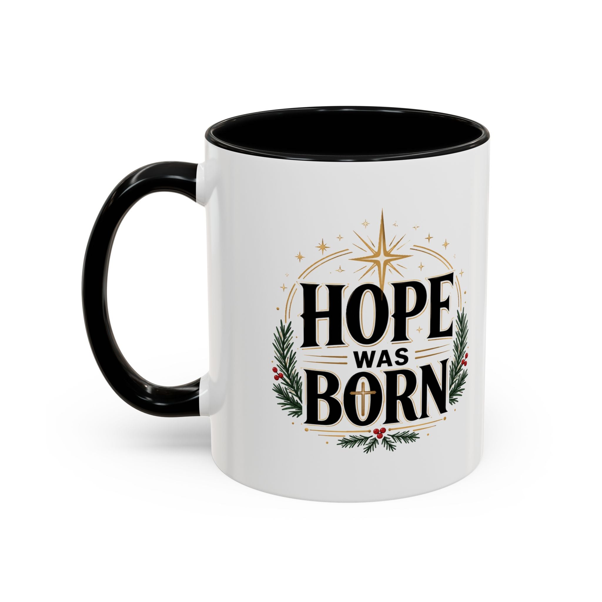 Christmas Hope Was Born Christmas Coffee Mug — Festive Holiday Holiday Prayer Mug