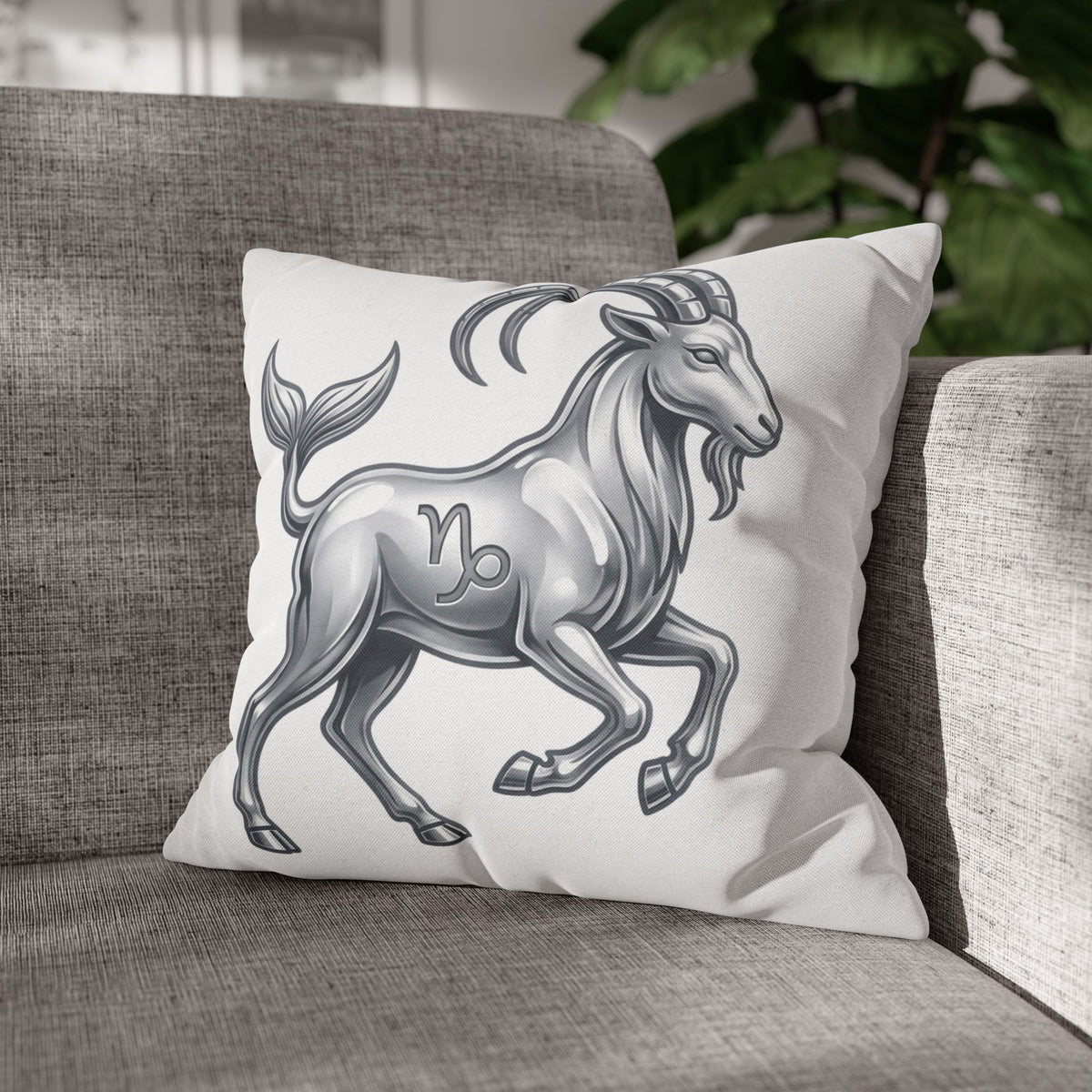Capricorn Zodiac Pillowcase — Goat-Mermaid Astrology Cushion Cover