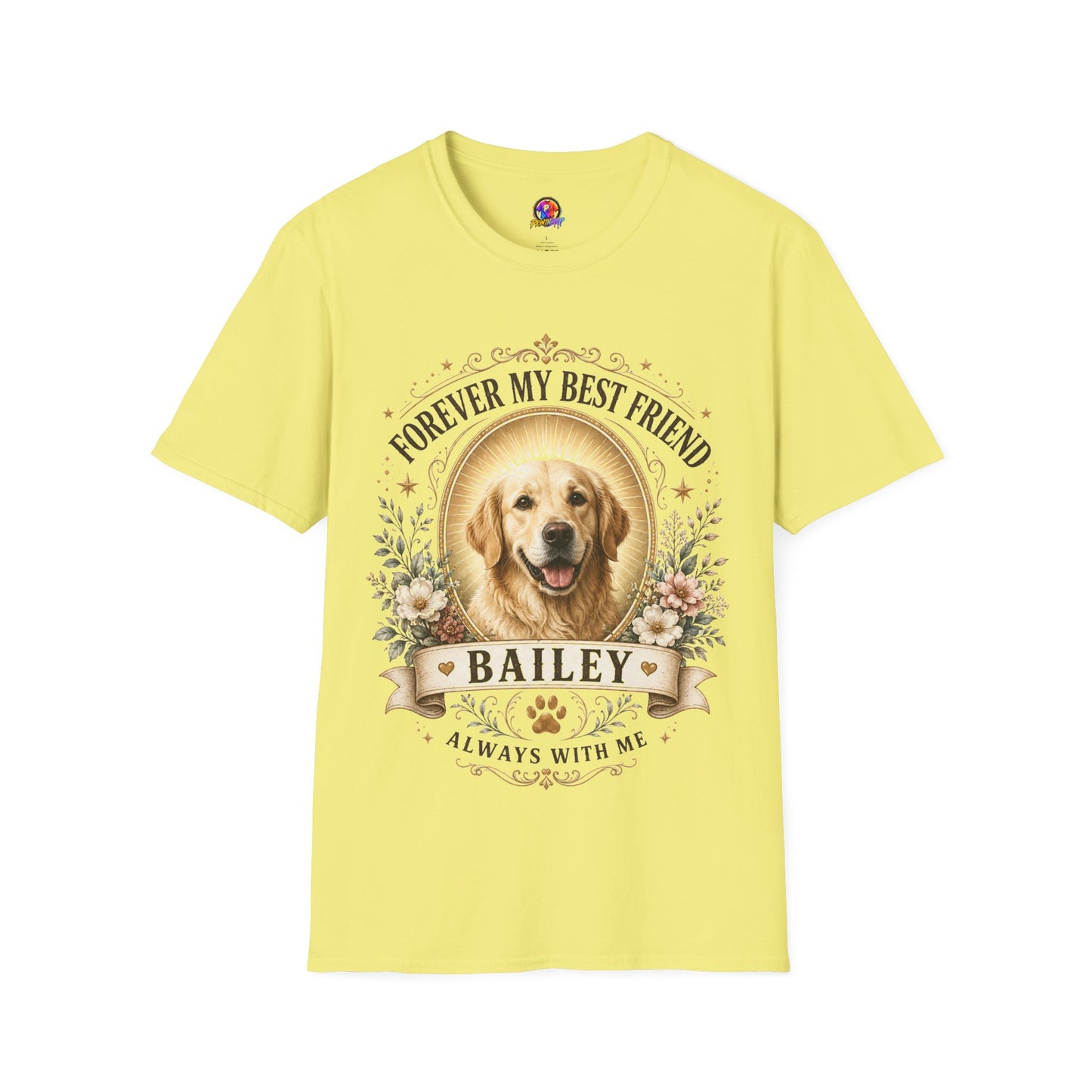 Forever My Best Friend Dog T-Shirt — Personalized Pet Memorial Tee ("Bailey")