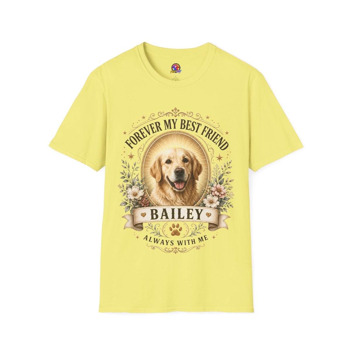 Forever My Best Friend Dog T-Shirt — Personalized Pet Memorial Tee ("Bailey")