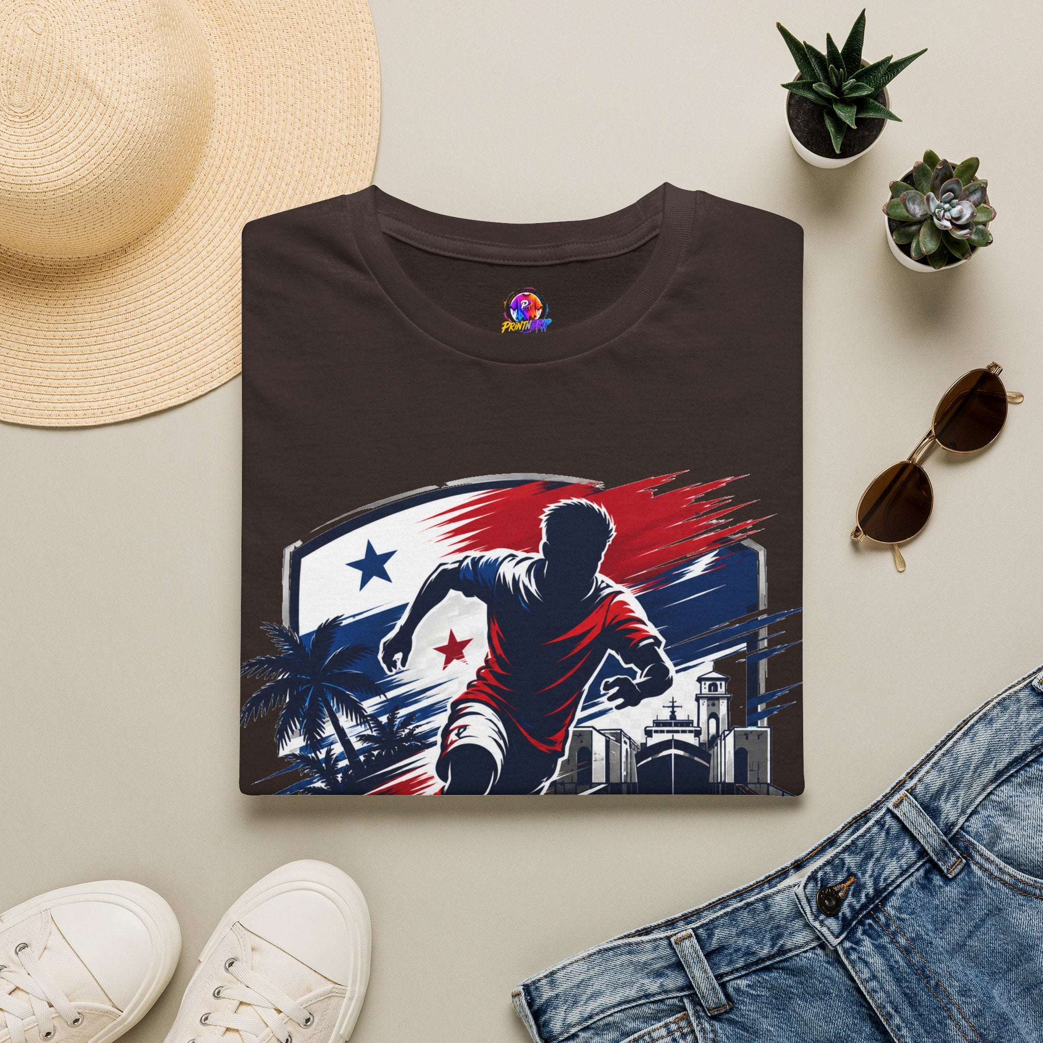 Canal Force Soccer T-Shirt - Patriotic Player Graphic Tee - Panama Shirt