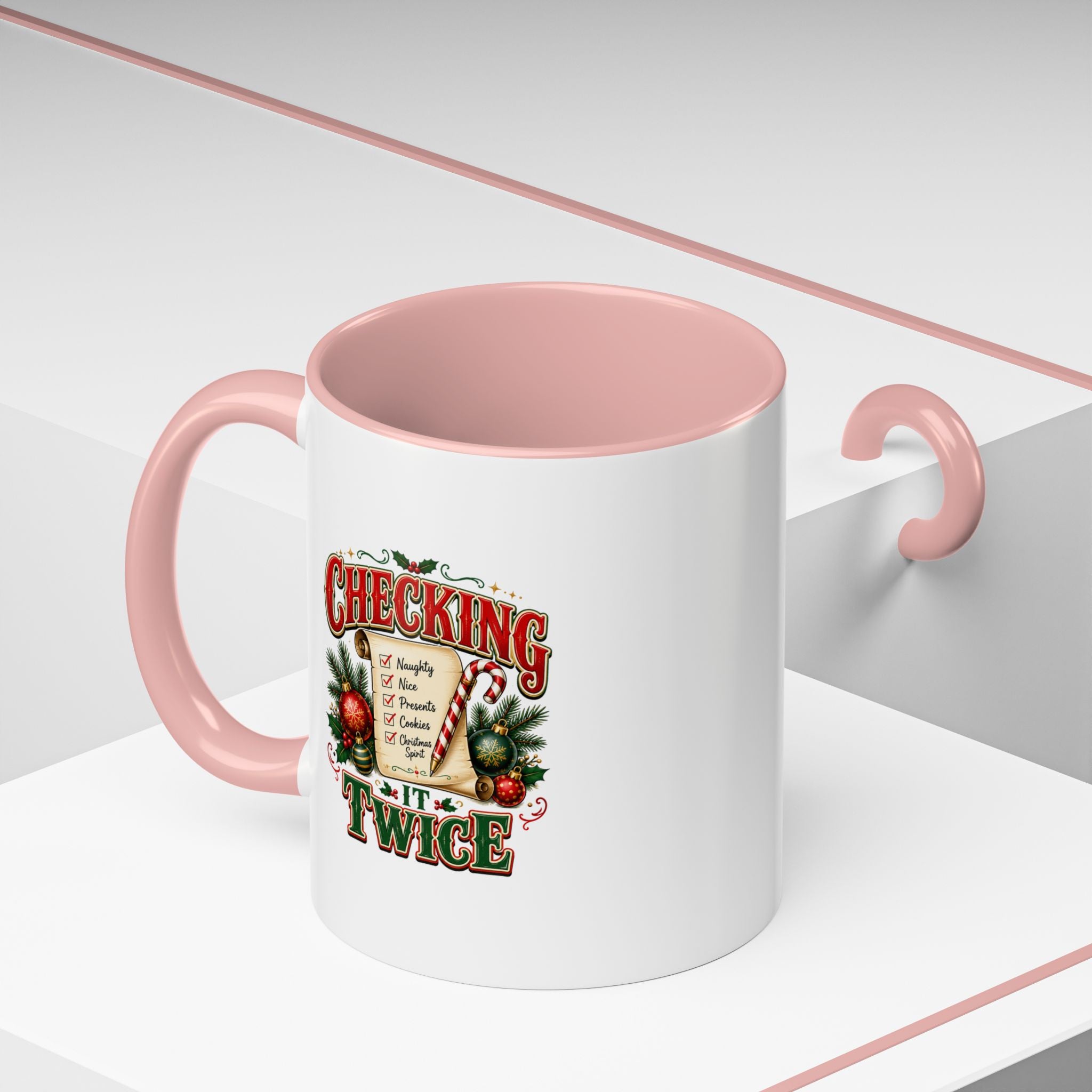 Checking It Twice Christmas Coffee Mug — Holiday Checklist Design