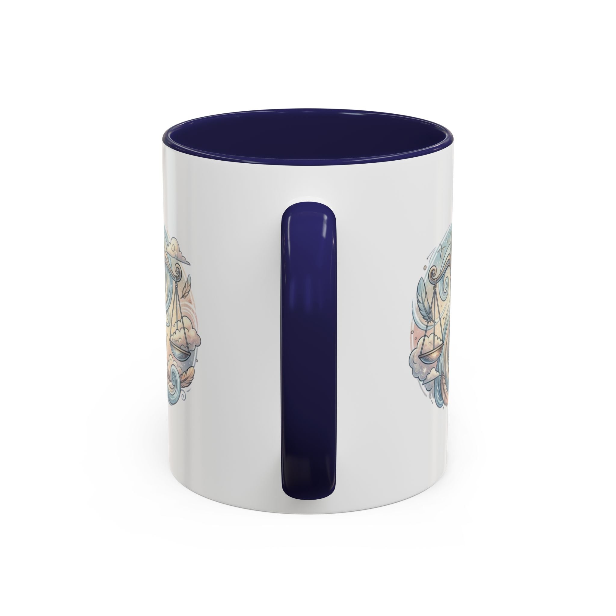 Libra Zodiac Coffee Mug — Balance Scales Astrological Accent Mug
