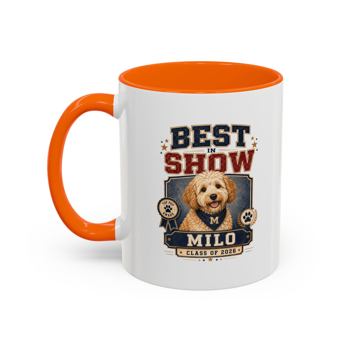 Milo Bailey Dog Dad Mom Best in Show Personalized Dog Photo Coffee Mug — Custom Name & Year