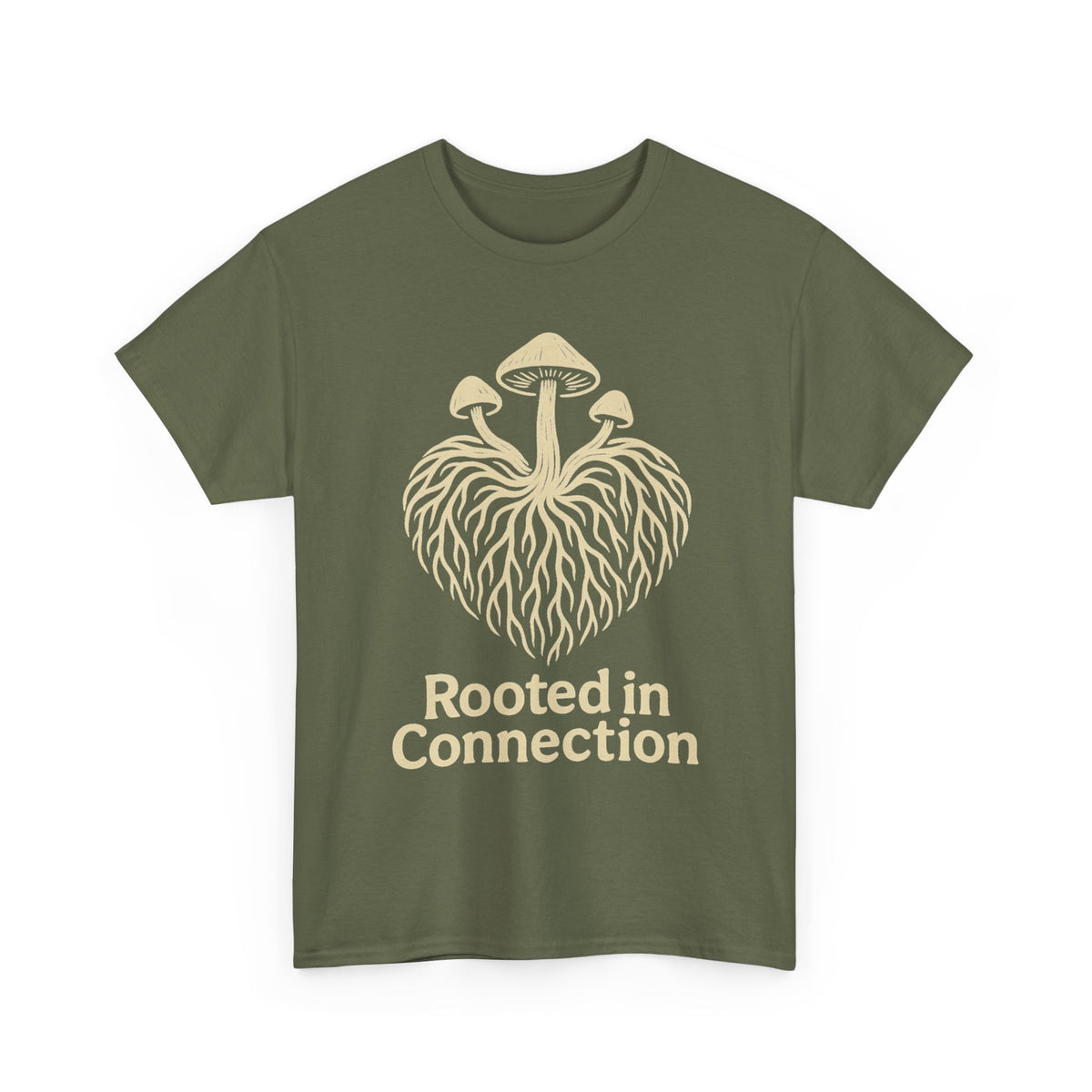 Rooted in Connection Mushroom Graphic Tee - Aesthetic Nature T-Shirt - Trending Now - September 2026