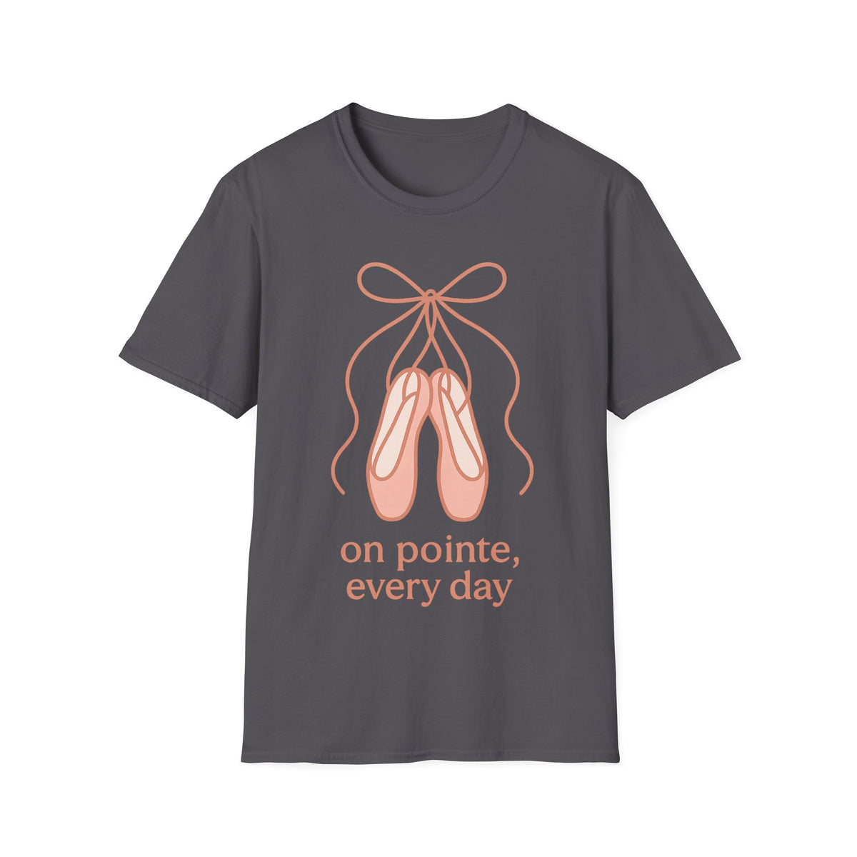 "On Pointe Every Day" Ballet Pointe Shoes Tee - Cute Coquette Balletcore Aesthetic White T-Shirt - Trending Now - September 2026
