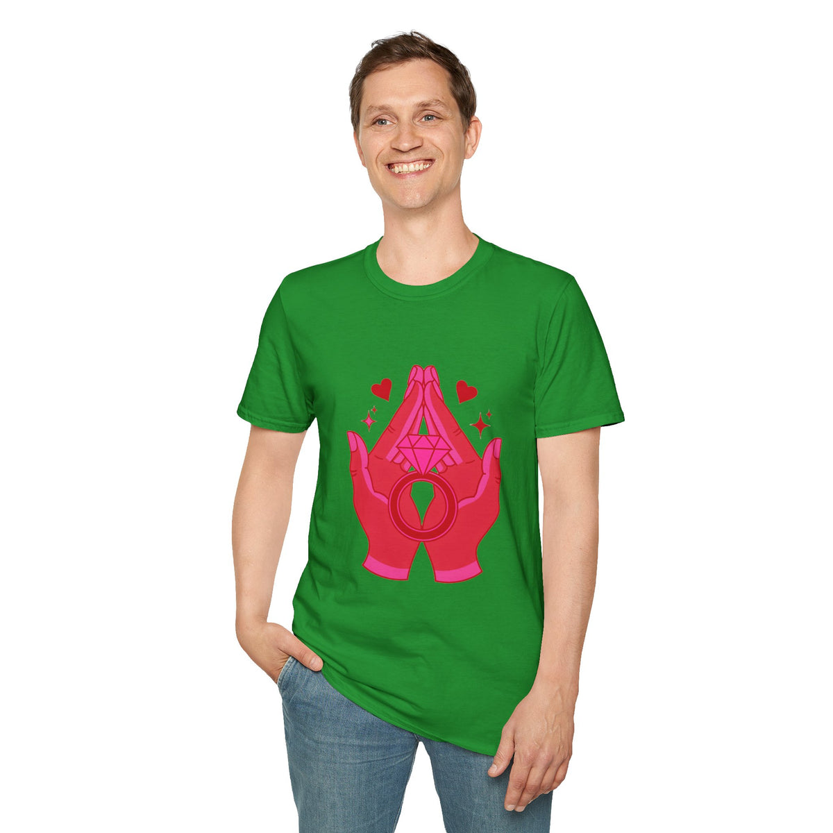 Manifested Hands Graphic T-Shirt — Pink Prayer Hands with Hearts - Trending Now - September 2026